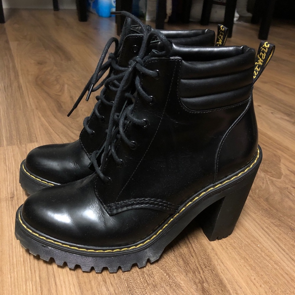 Doc Martens in black. 4 inch heels.